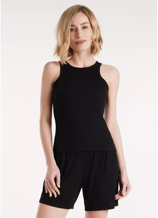 Майка в рубчик з бавовни RIB 3810/010 black (чорний)