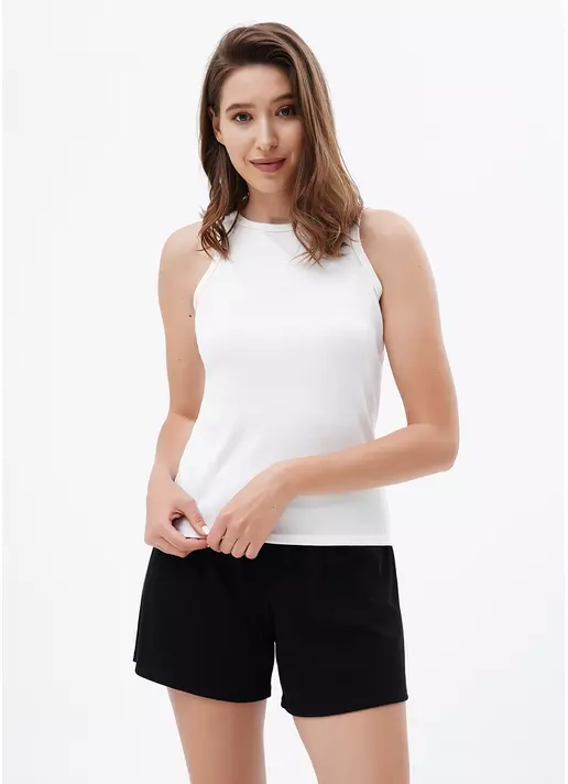 Майка в рубчик из хлопка RIB 3810/010 milk (белый)