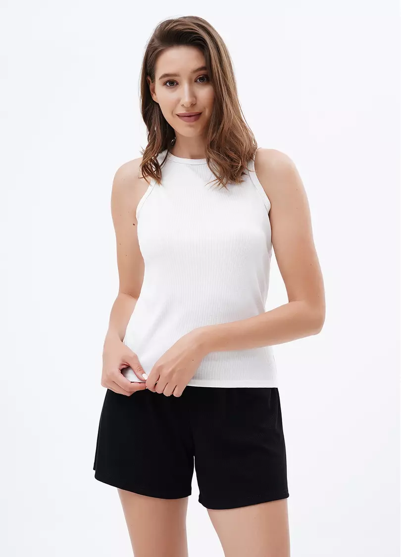 Майка в рубчик з бавовни RIB 3810/010 milk (білий)