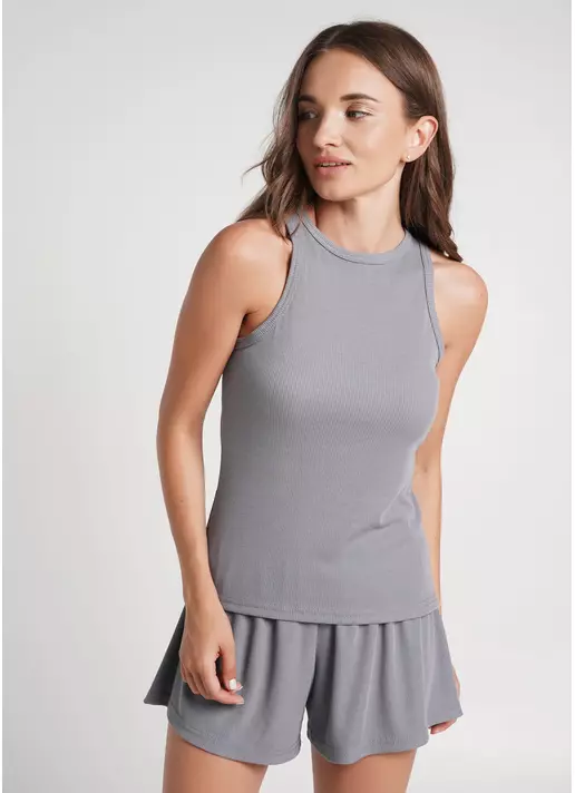 Майка в рубчик хлопковая RIB 3811/010 grey (серый)