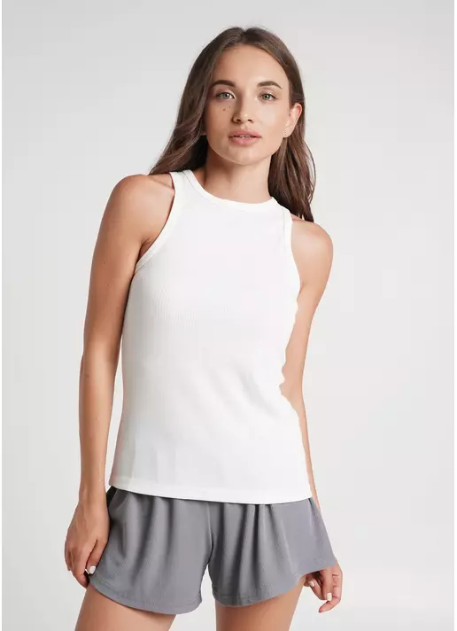 Майка в рубчик хлопковая RIB 3811/010 milk (белый)