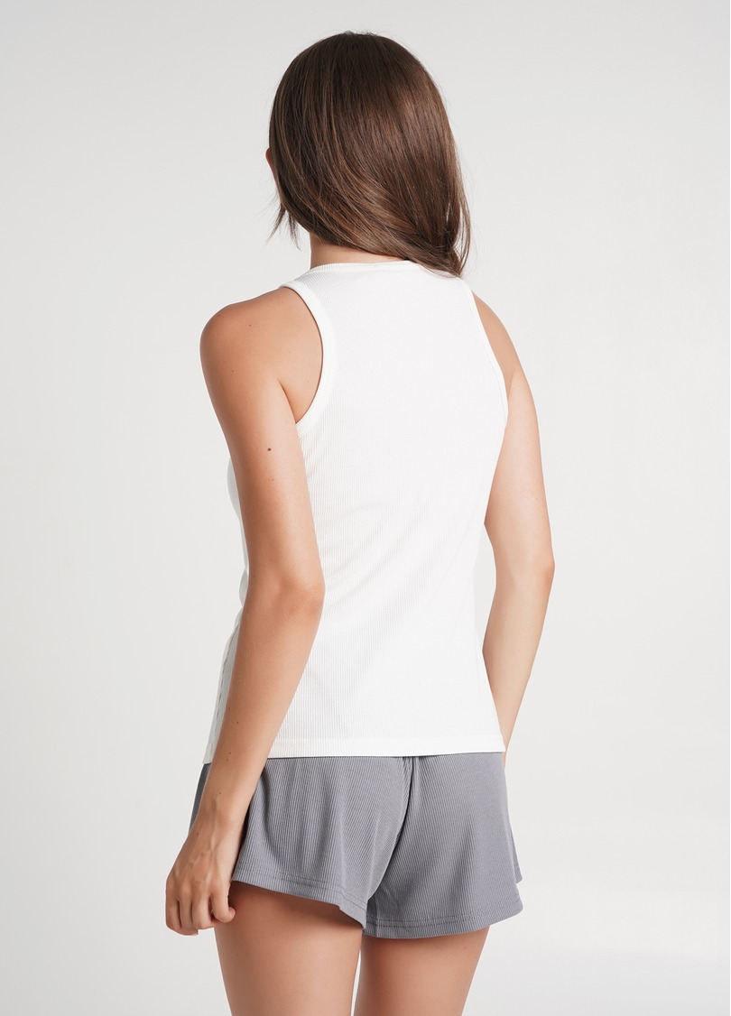 Майка в рубчик бавовняна RIB 3811/010 milk (білий)