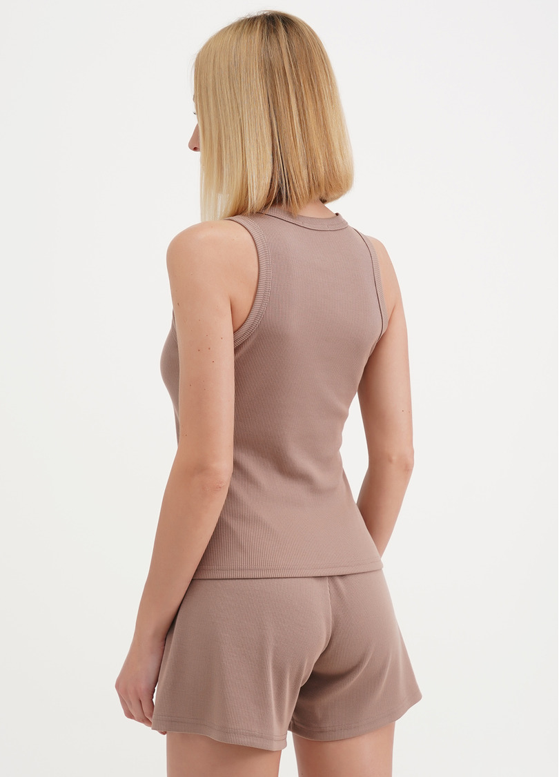 Майка з бавовни в рубчик RIB 3814/010 light beige (бежевий)