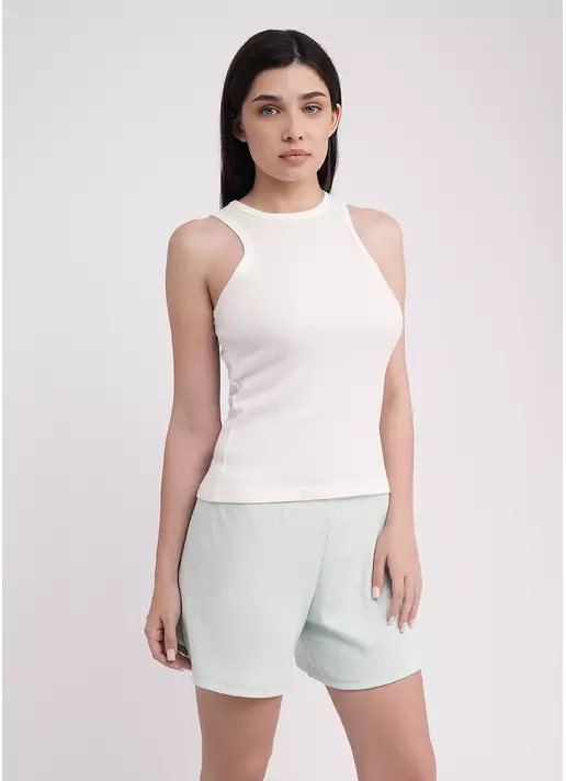 Майка з бавовни в рубчик RIB 3814/010 milk (білий) Майка з бавовни в рубчик RIB 3814/010 milk (білий)