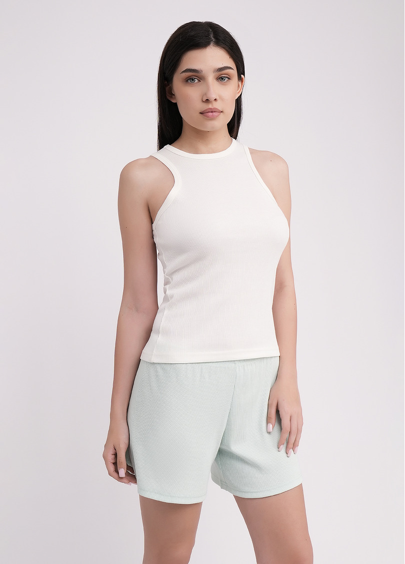 Майка из хлопка в рубчик RIB 3814/010 milk (белый)