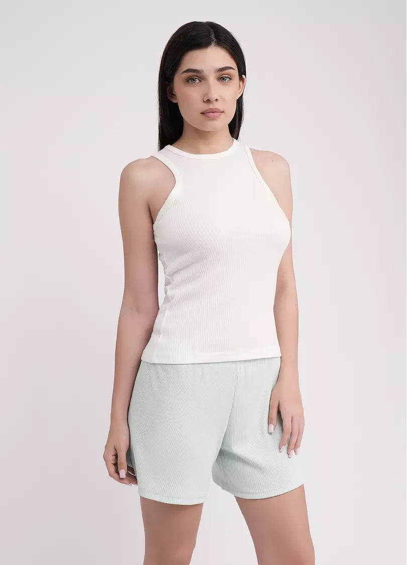 Майка из хлопка в рубчик RIB 3814/010 milk (белый)