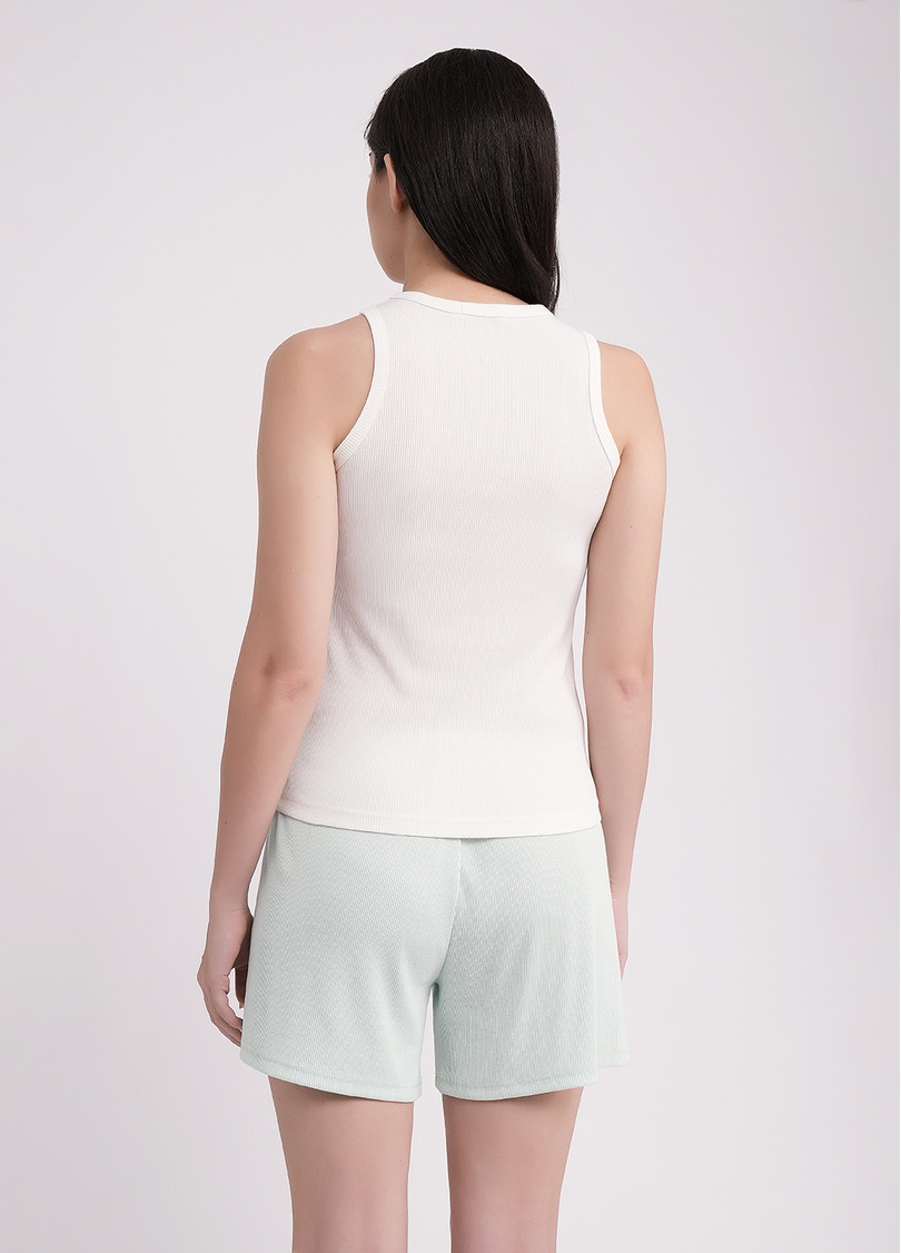 Майка из хлопка в рубчик RIB 3814/010 milk (белый)