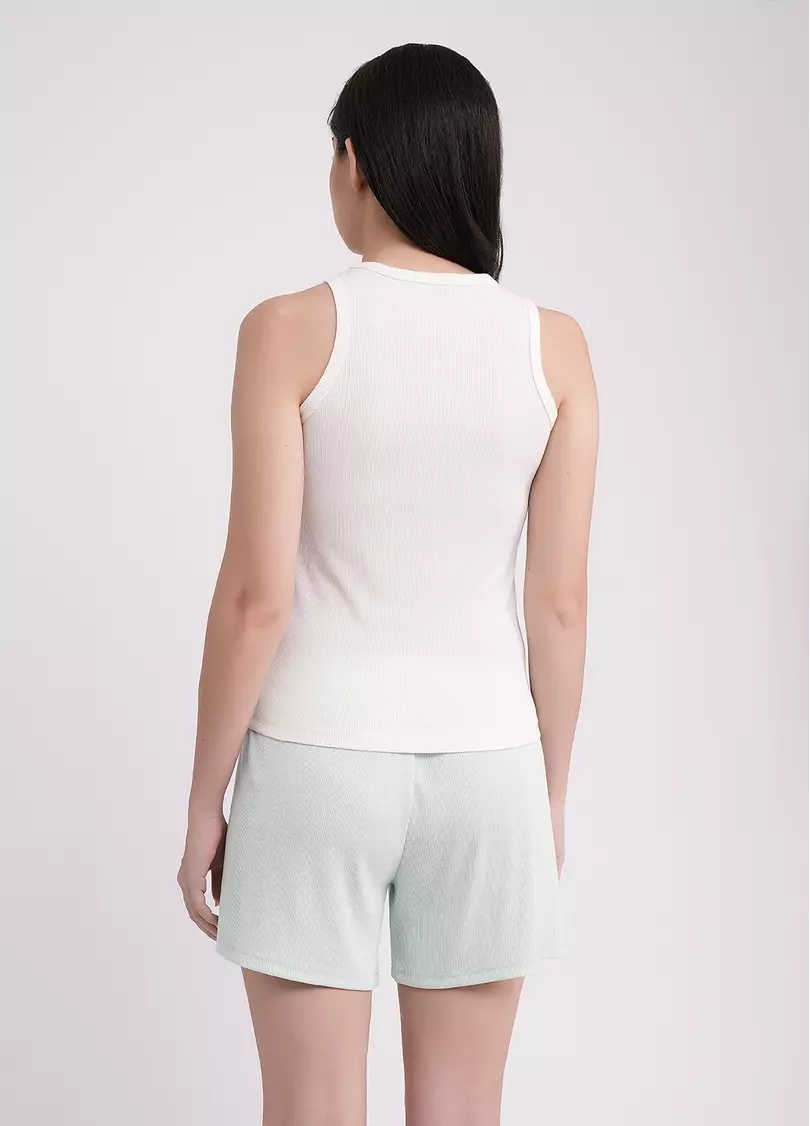 Майка из хлопка в рубчик RIB 3814/010 milk (белый)