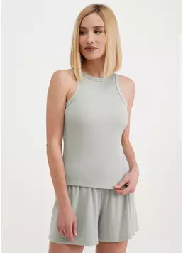 Майка з бавовни в рубчик RIB 3814/010 mint (зелений)