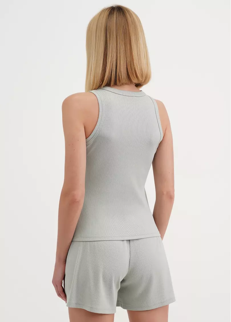 Майка из хлопка в рубчик RIB 3814/010 mint (зеленый)