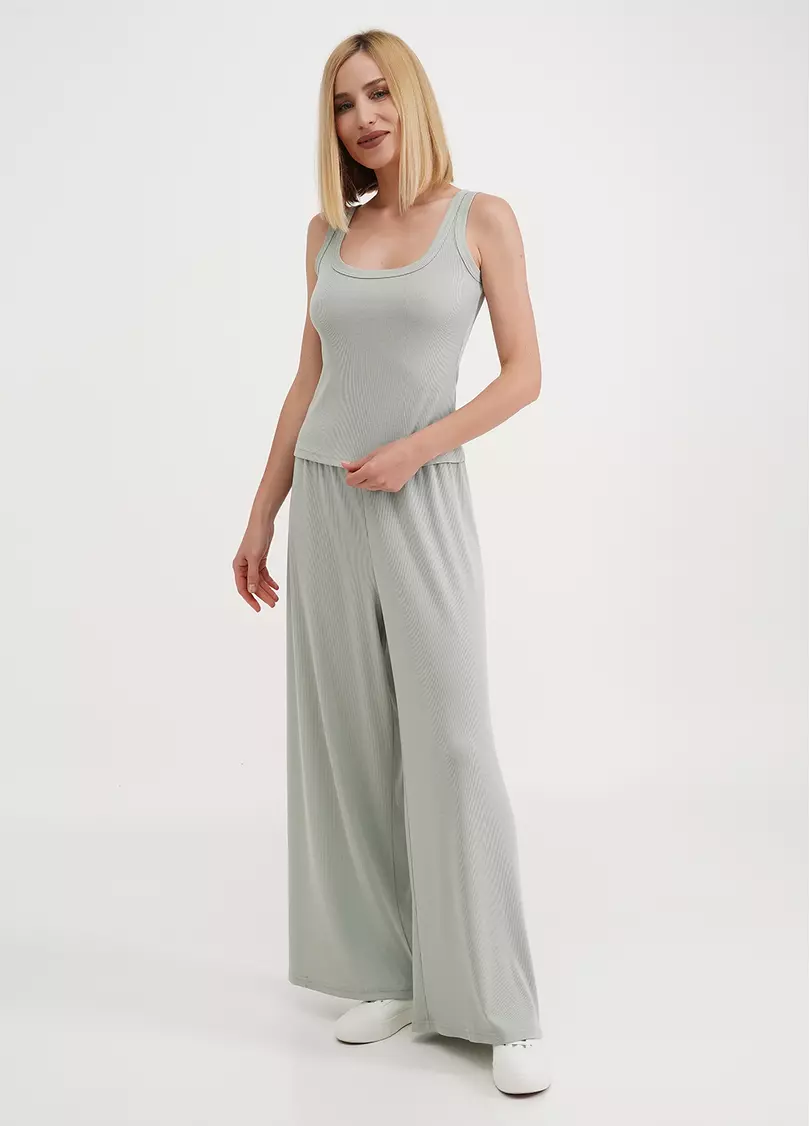 Майка с квадратным вырезом в рубчик RIB 3815/010 mint (зеленый)