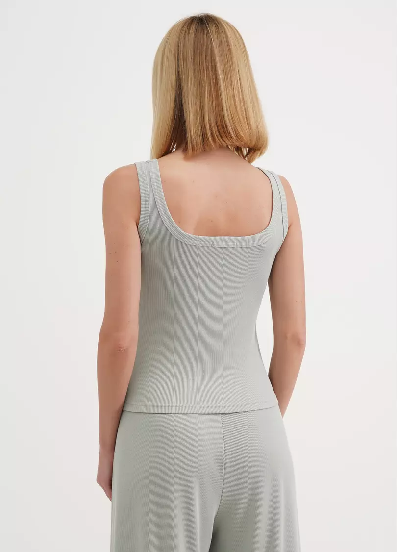 Майка с квадратным вырезом в рубчик RIB 3815/010 mint (зеленый)