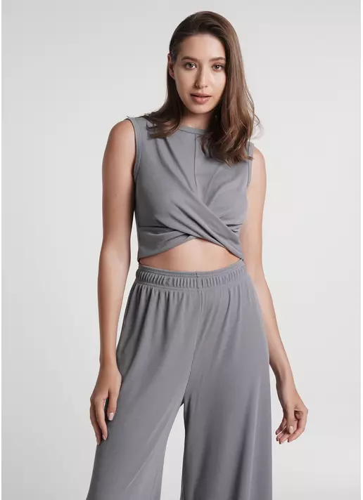 Кроп-топ в рубчик RIB 4104/010 grey (серый)