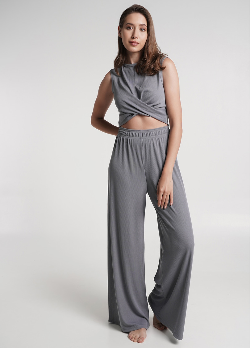 Кроп-топ в рубчик RIB 4104/010 grey (сірий)