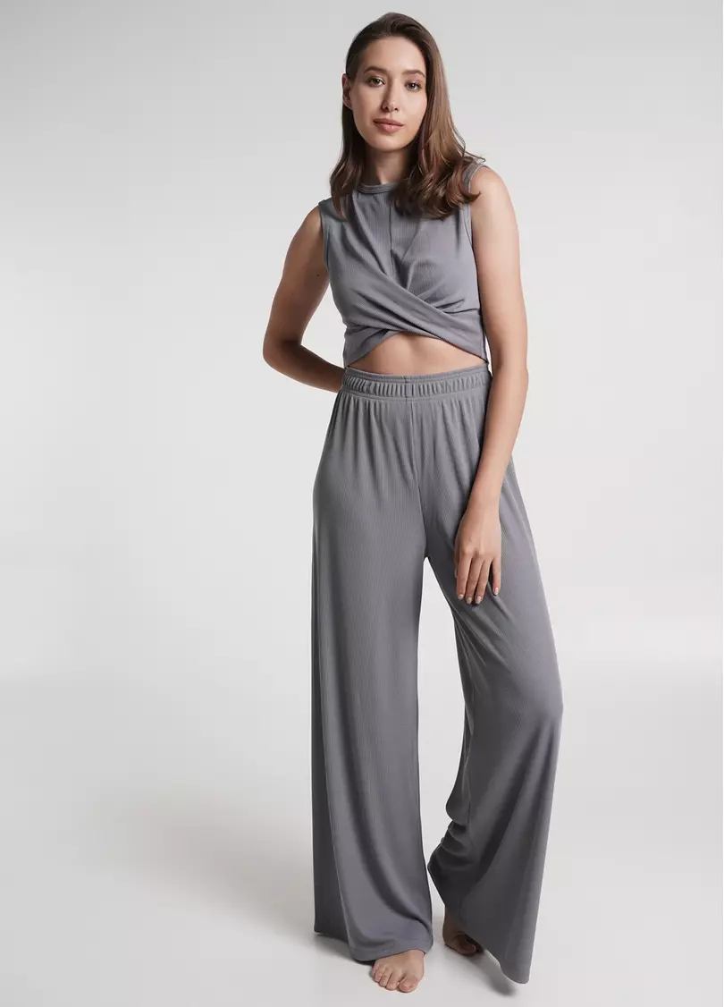 Кроп-топ в рубчик RIB 4104/010 grey (серый)