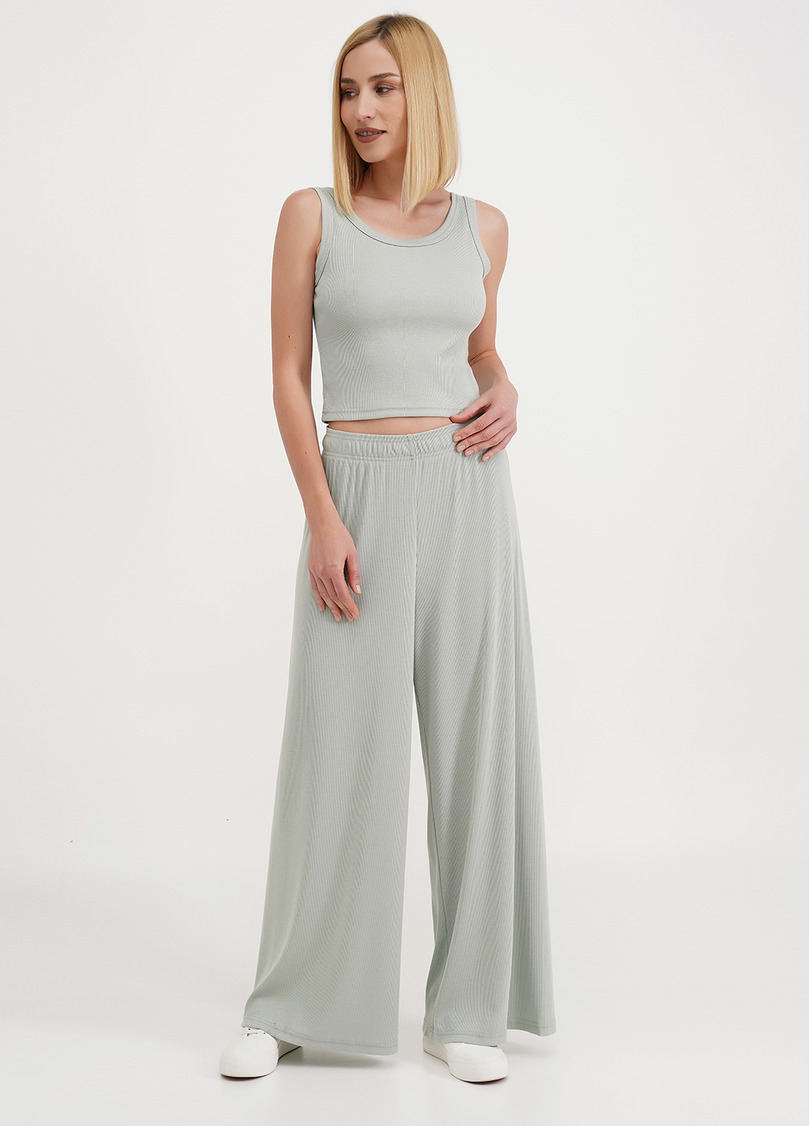 Хлопковый топ с открытой спиной в рубчик RIB 4107/010 mint (зеленый)