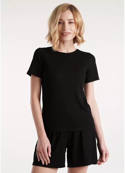 Футболка в рубчик бавовняна RIB 4804/010 black (чорний) Футболка в рубчик бавовняна RIB 4804/010 black (чорний)