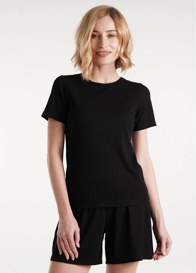 Футболка в рубчик бавовняна RIB 4804/010 black (чорний)