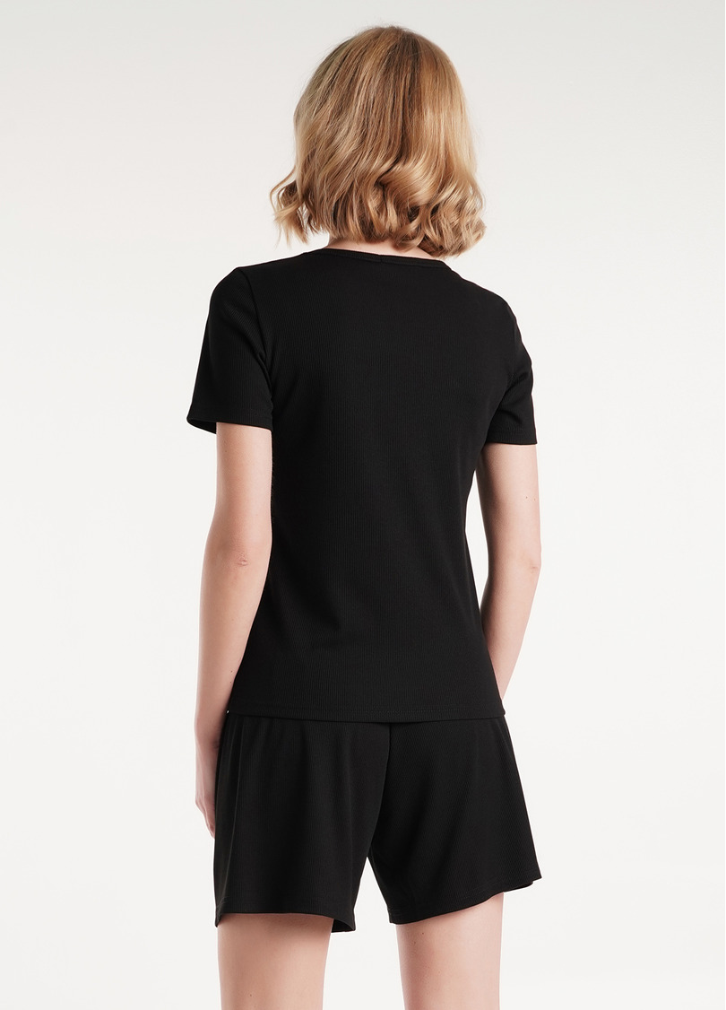 Футболка в рубчик бавовняна RIB 4804/010 black (чорний)