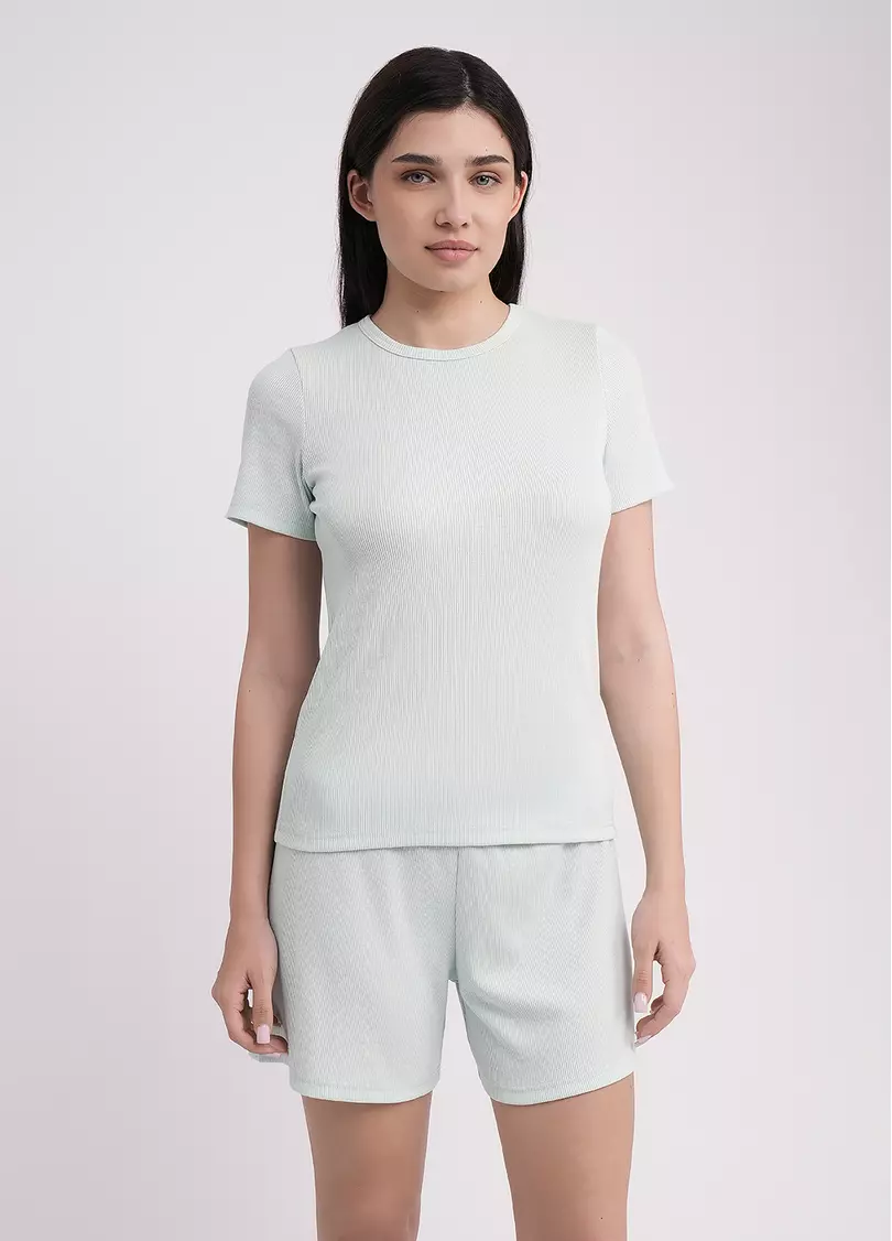 Футболка в рубчик хлопковая RIB 4804/010 fresh mint (зеленый)