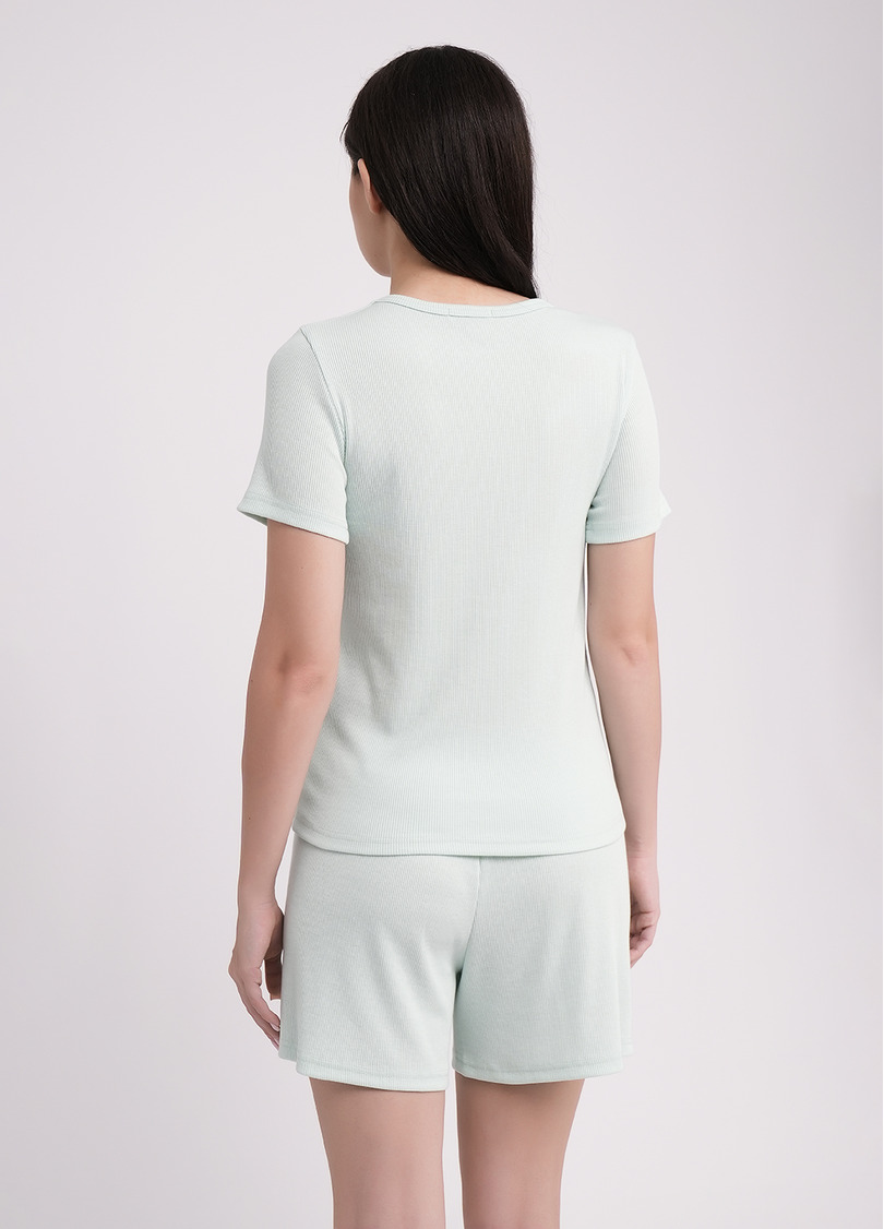 Футболка в рубчик хлопковая RIB 4804/010 fresh mint (зеленый)