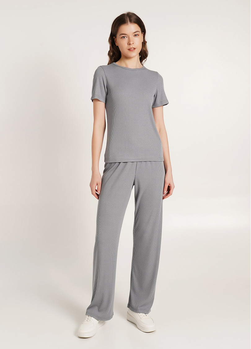 Футболка в рубчик хлопковая RIB 4804/010 grey (серый)