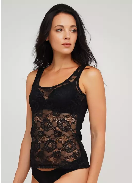 Кружевная майка с хлопковой спинкой ROSA 38/308/011
