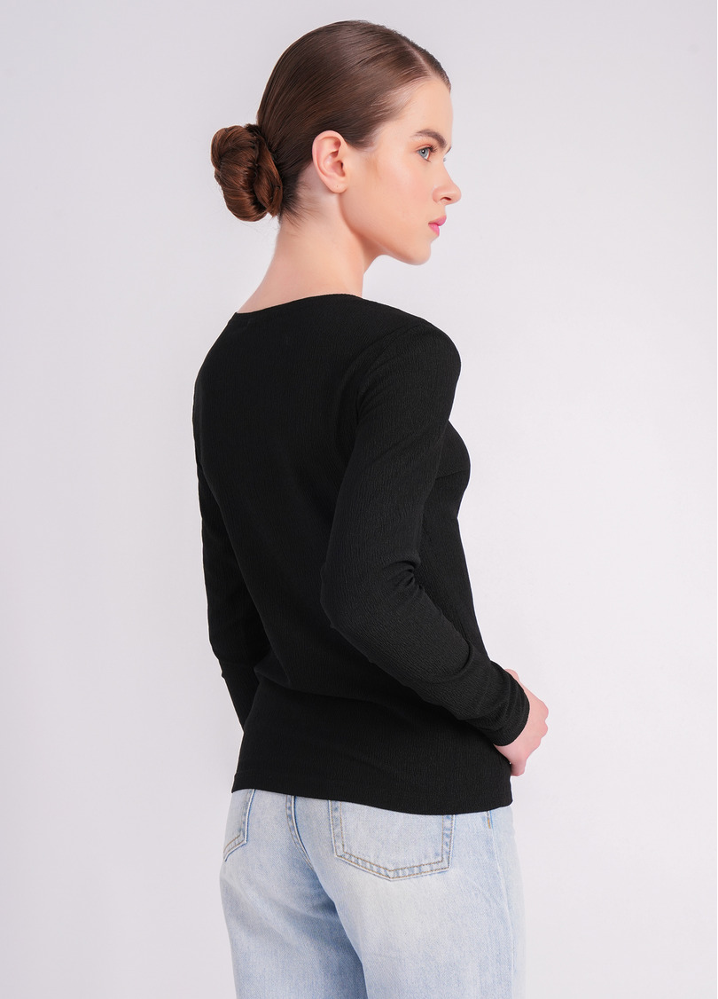 Лонгслив из жатки RUMPLE RICH 7002/260 black (черный)