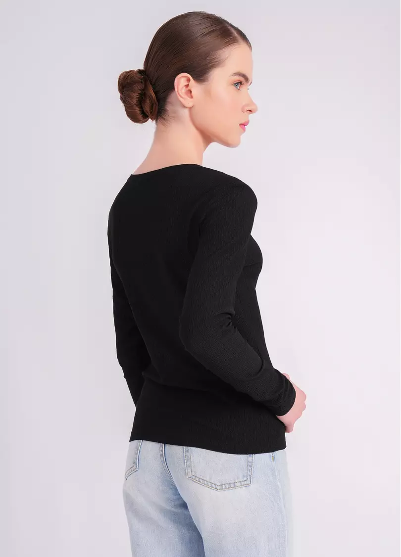 Лонгслив из жатки RUMPLE RICH 7002/260 black (черный)