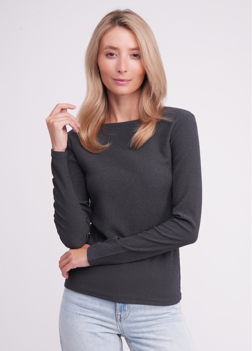 Лонгслив из жатки RUMPLE RICH 7002/260 graphite (серый)