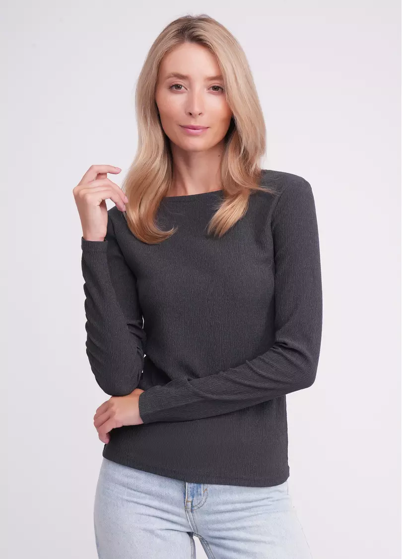 Лонгслив из жатки RUMPLE RICH 7002/260 graphite (серый)