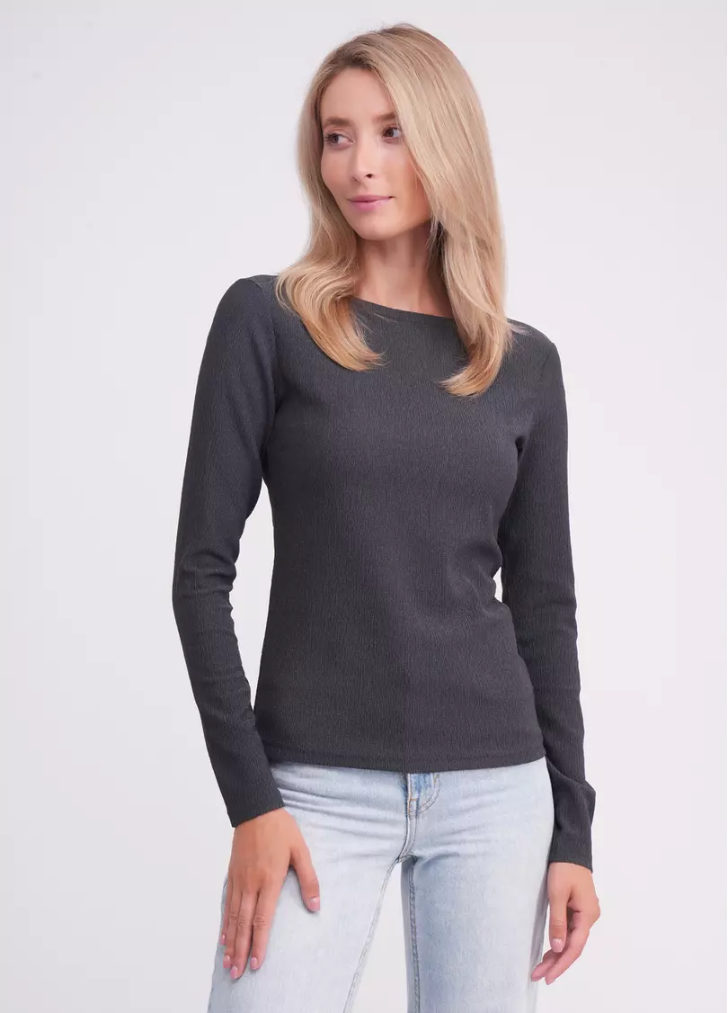 Лонгслив из жатки RUMPLE RICH 7002/260 graphite (серый)