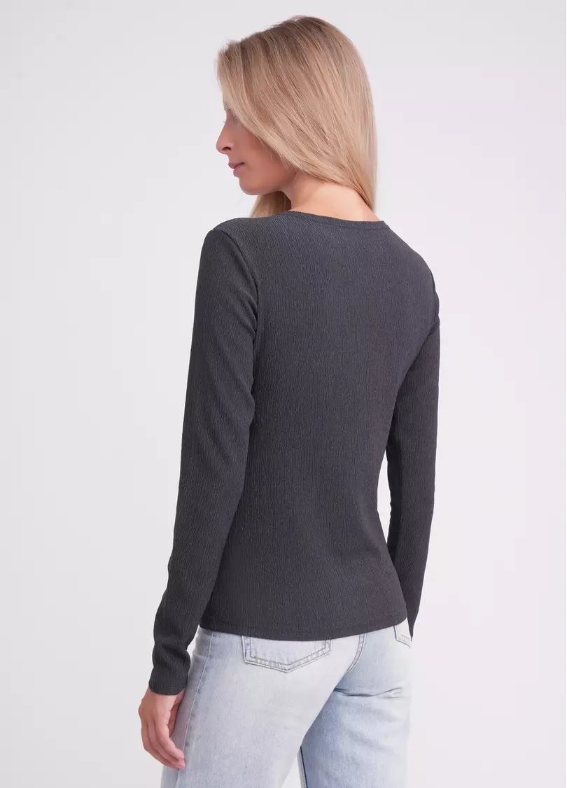 Лонгслив из жатки RUMPLE RICH 7002/260 graphite (серый)