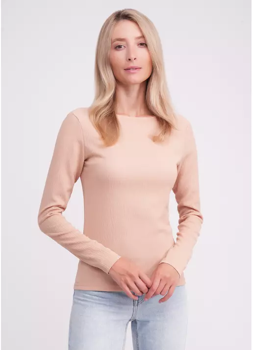 Лонгслів з жатки RUMPLE RICH 7002/260 light beige (бежевий) Лонгслів з жатки RUMPLE RICH 7002/260 light beige (бежевий)