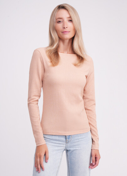 Лонгслив из жатки RUMPLE RICH 7002/260 light beige (бежевый)