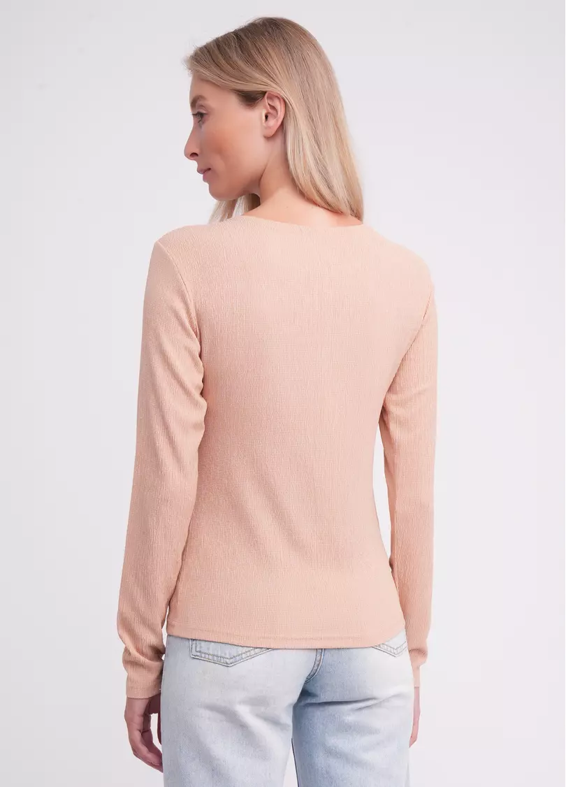 Лонгслив из жатки RUMPLE RICH 7002/260 light beige (бежевый)