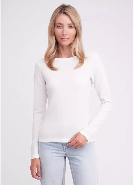 Лонгслів з жатки RUMPLE RICH 7002/260 milk (білий) Лонгслів з жатки RUMPLE RICH 7002/260 milk (білий)
