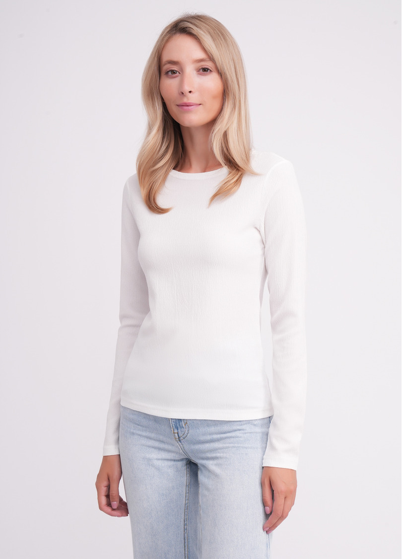 Лонгслив из жатки RUMPLE RICH 7002/260 milk (белый)