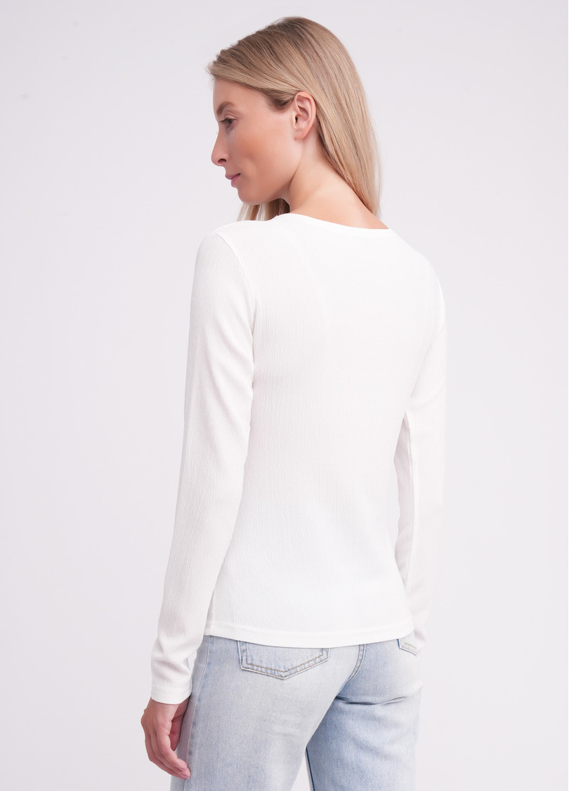Лонгслив из жатки RUMPLE RICH 7002/260 milk (белый)