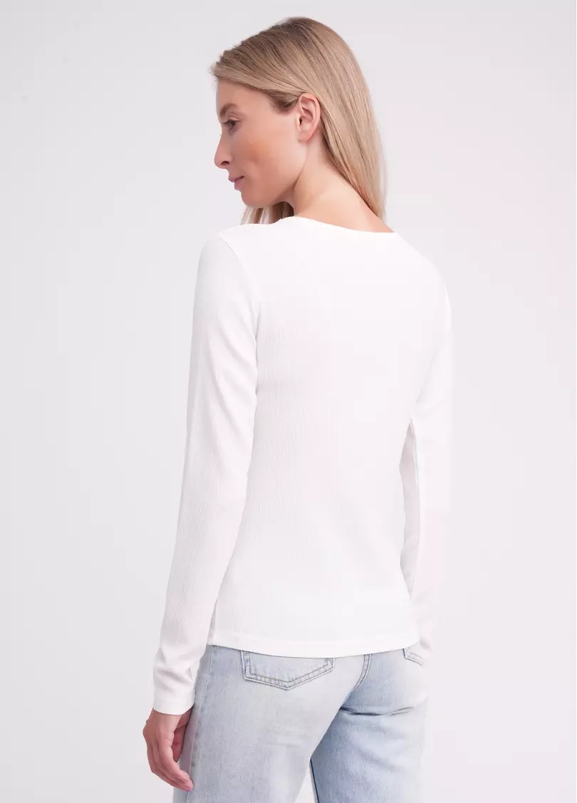 Лонгслив из жатки RUMPLE RICH 7002/260 milk (белый)