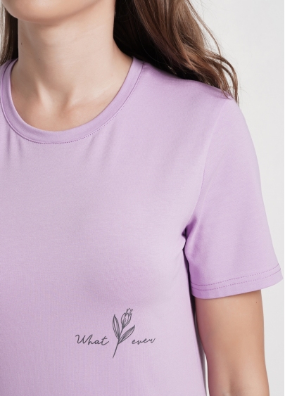 Піжамна футболка з бавовни SPRING FLOWERS 4802/010 lilac (фіолетовий)