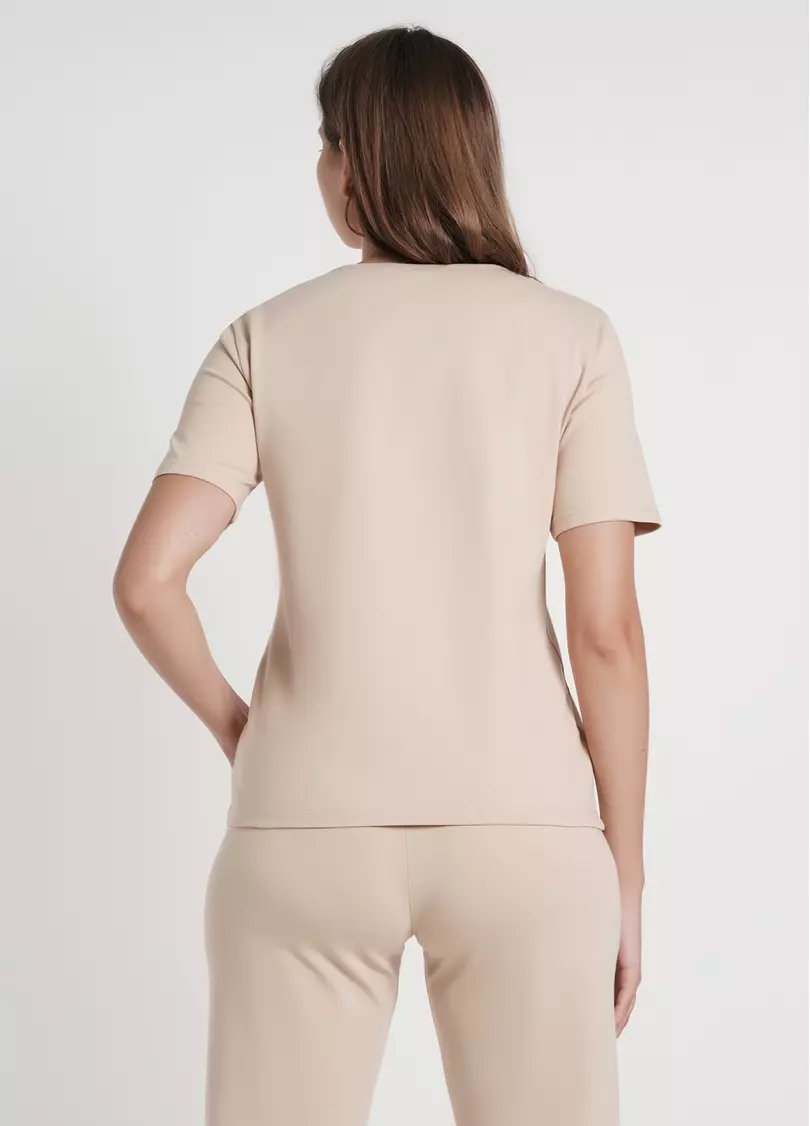 Футболка пижамная с карманом SPRING FLOWERS 4805/010 beige (бежевый)