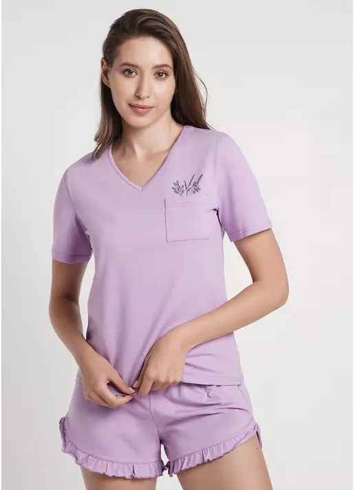 Футболка пижамная с карманом SPRING FLOWERS 4805/010 lilac (фиолетовый)