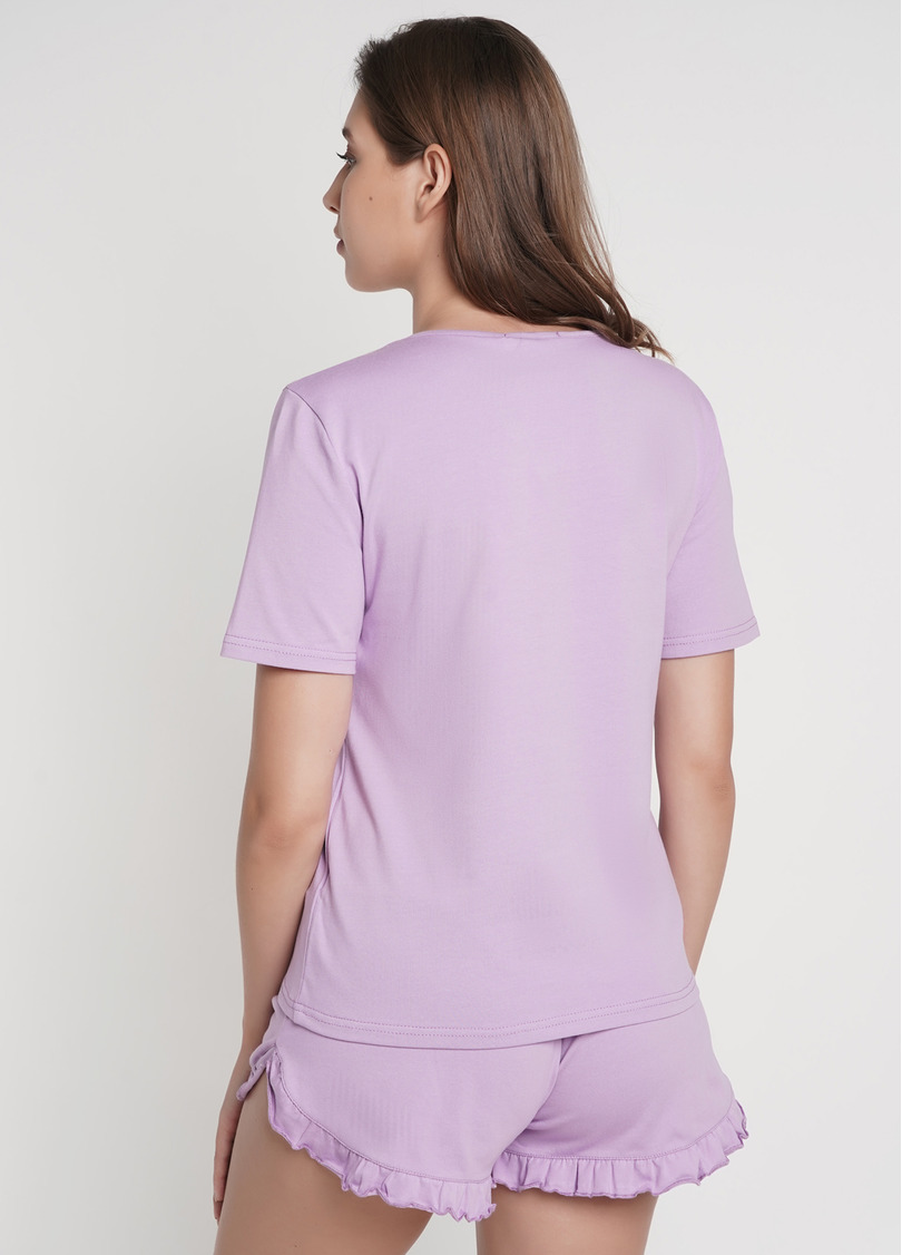 Футболка піжамна з карманом SPRING FLOWERS 4805/010 lilac (фіолетовий)