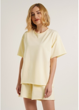 Широкая футболка с необработанным низом STREET STYLE 4810/180 milk (желтый)