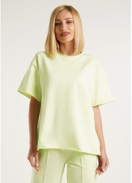 Широкая футболка с необработанным низом STREET STYLE 4810/180 pistachio (зеленый)