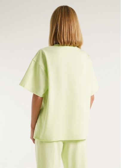 Широкая футболка с необработанным низом STREET STYLE 4810/180 pistachio (зеленый)