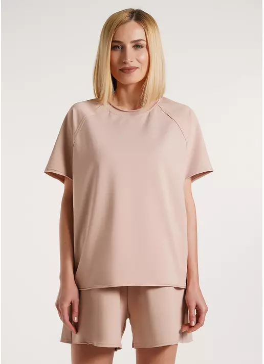 Футболка оверсайз з двохнитки STREET STYLE 4813/180 beige (бежевий)