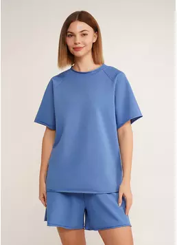 Футболка оверсайз з двохнитки STREET STYLE 4813/180 dark blue (синій) Футболка оверсайз з двохнитки STREET STYLE 4813/180 dark blue (синій)