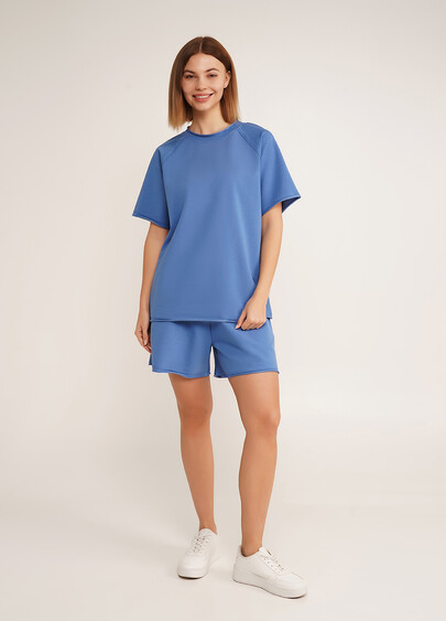 Футболка оверсайз из двухнитки STREET STYLE 4813/180 dark blue (синий)